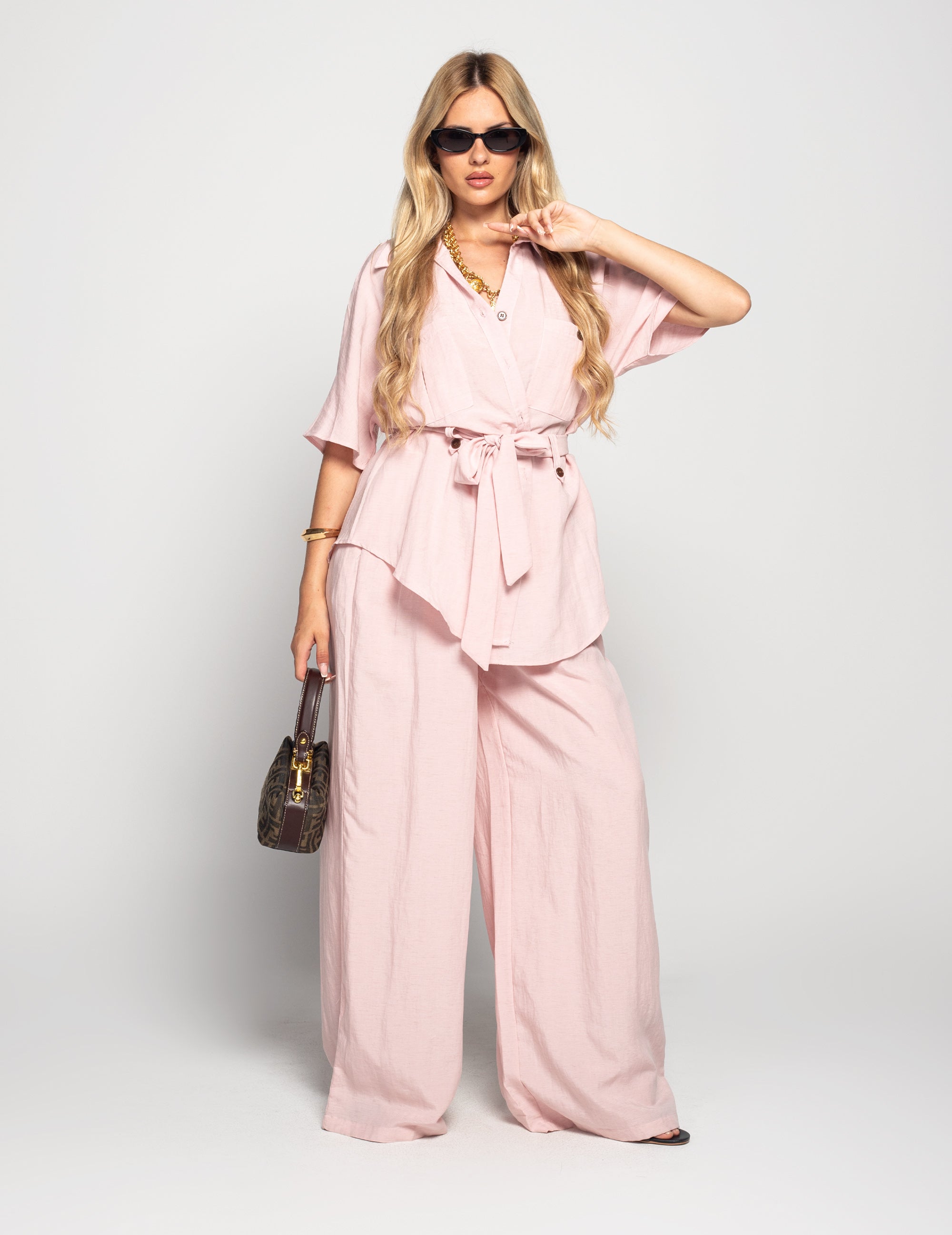 Twinset Ti.Amo 100% Linho Camisa/Blazer Bolsos + Calça
