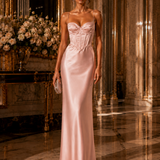 Vestido Longo Glamour Tipo Corsettry Copa Drapeada