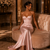 Vestido Longo Glamour Tipo Corsettry Copa Drapeada