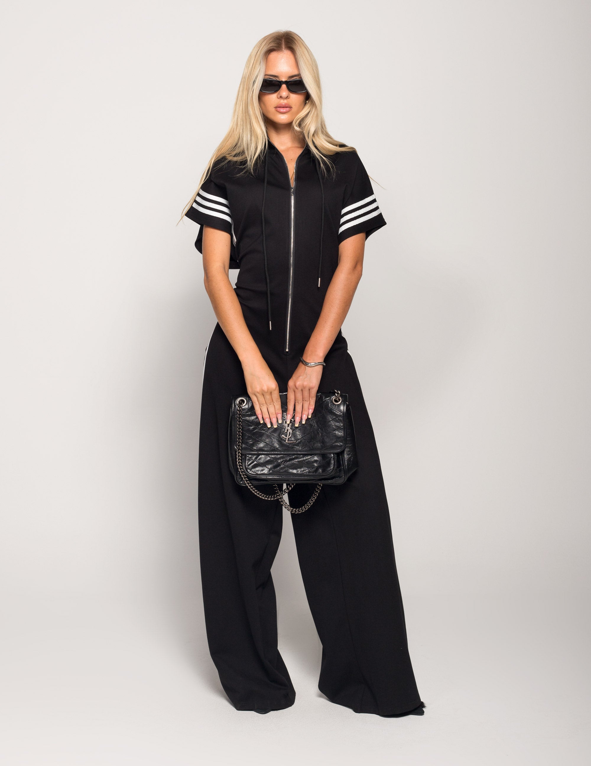 Jumpsuit De Felpa Com Três Listas