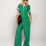 Jumpsuit De Felpa Com Três Listas
