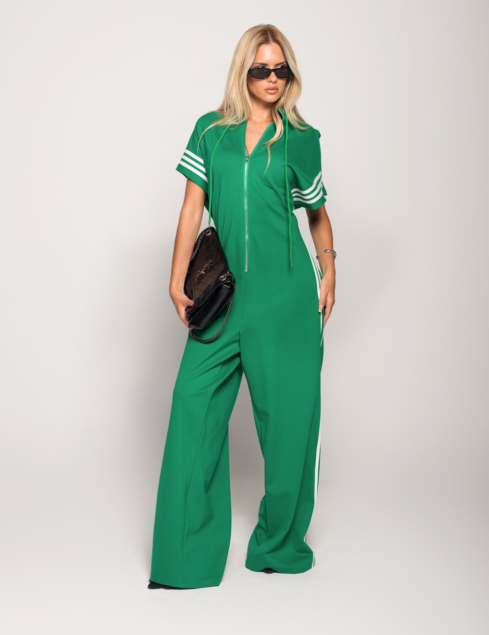 Jumpsuit De Felpa Com Três Listas