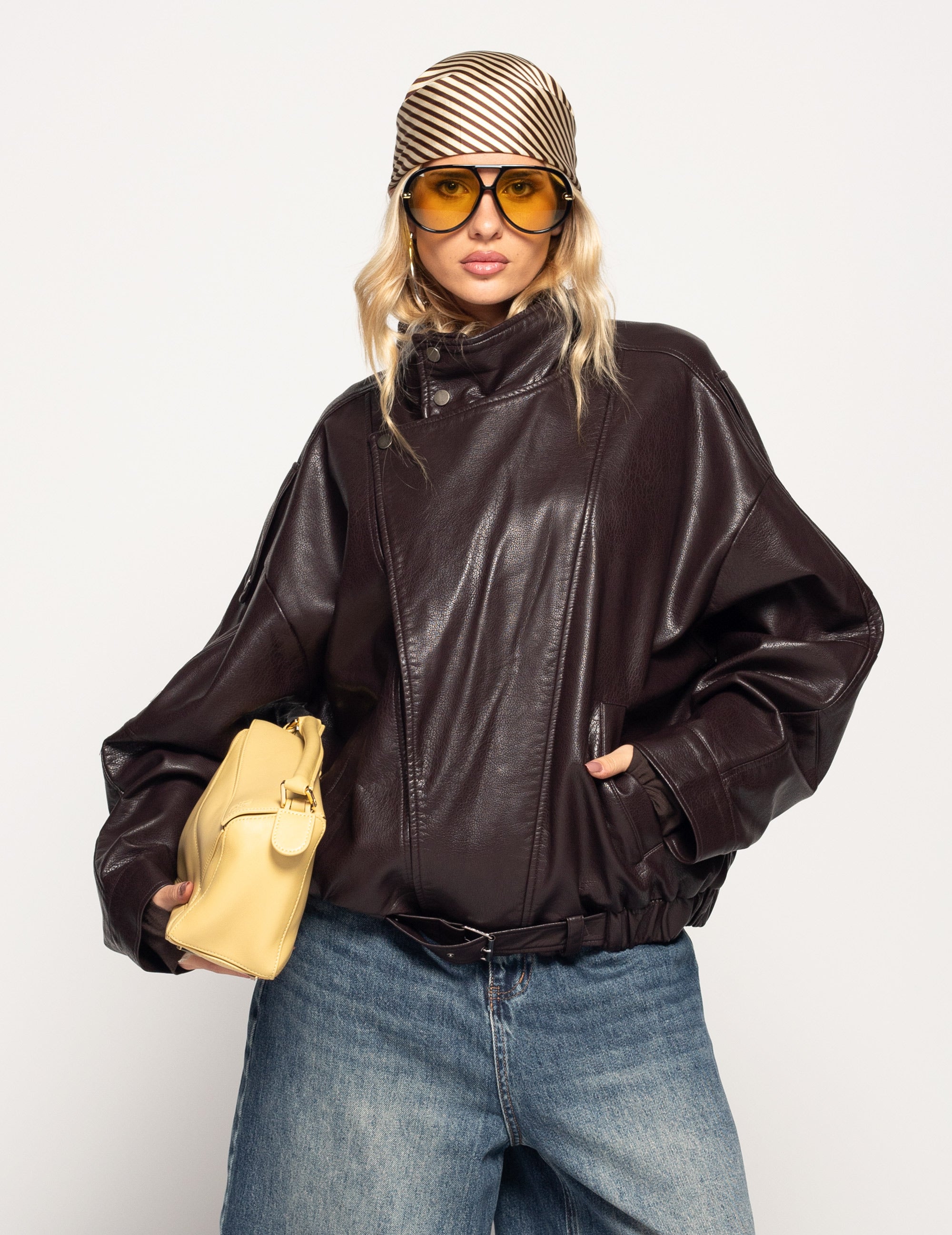 Biker Ti.Amo Cruzado De Pele Sintética Premium