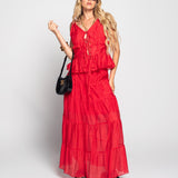 Twinset Ti.Amo Top Barra Com Folhos + Saia Transparente