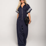 Jumpsuit De Felpa Com Três Listas