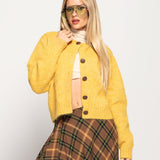 Casaco Ti.Amo De Malha Mistura De Lã Botões Efeito Pele