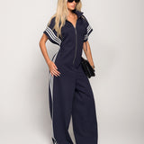 Jumpsuit De Felpa Com Três Listas