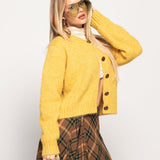 Casaco Ti.Amo De Malha Mistura De Lã Botões Efeito Pele