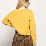 Casaco Ti.Amo De Malha Mistura De Lã Botões Efeito Pele