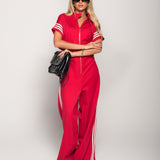 Jumpsuit De Felpa Com Três Listas