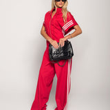 Jumpsuit De Felpa Com Três Listas