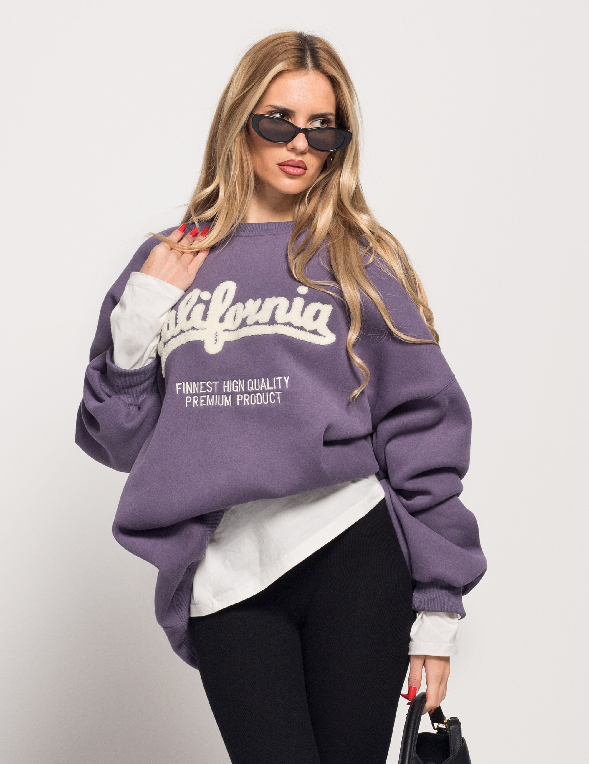 Sweat Ti.Amo De Felpa California Bordado Tipo Pêlinho
