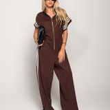 Jumpsuit De Felpa Com Três Listas