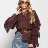 Blusa TI.Amo Múltiplos Folhos
