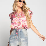 Colete Ti.Amo Acetinado Estampado Indígena