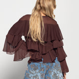 Blusa TI.Amo Múltiplos Folhos