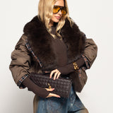 Blusão Ti.Amo Cropped De Penas De Pato