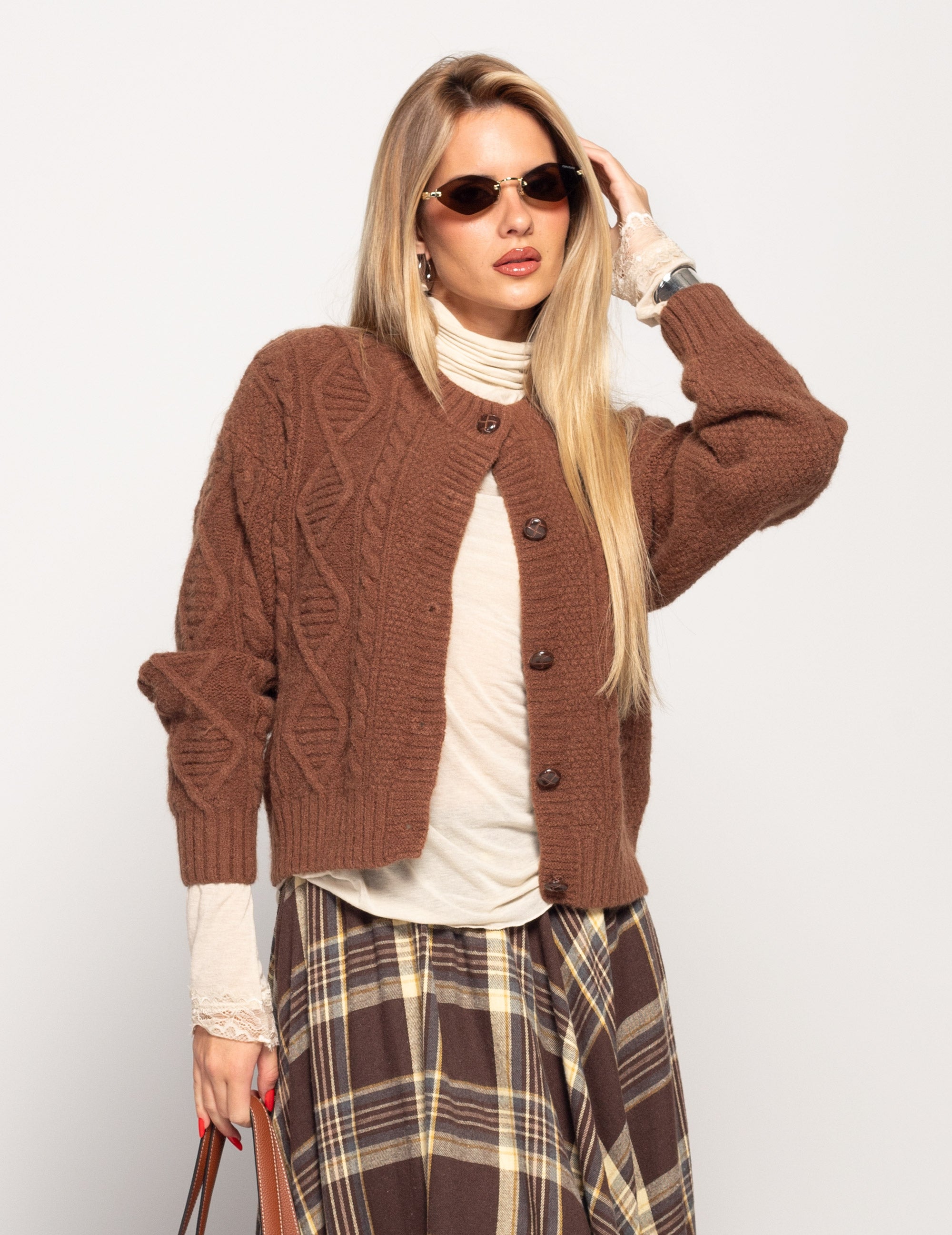 Casaco Ti.Amo De Malha Relevo Entrelaçado