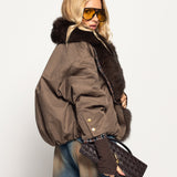 Blusão Ti.Amo Cropped De Penas De Pato