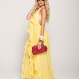 Vestido Ti.Amo Com Folhos Em Abertura Frontal