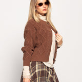 Casaco Ti.Amo De Malha Relevo Entrelaçado