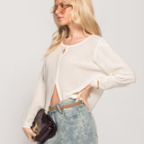 Casaco Cropped Ti.Amo De Malha