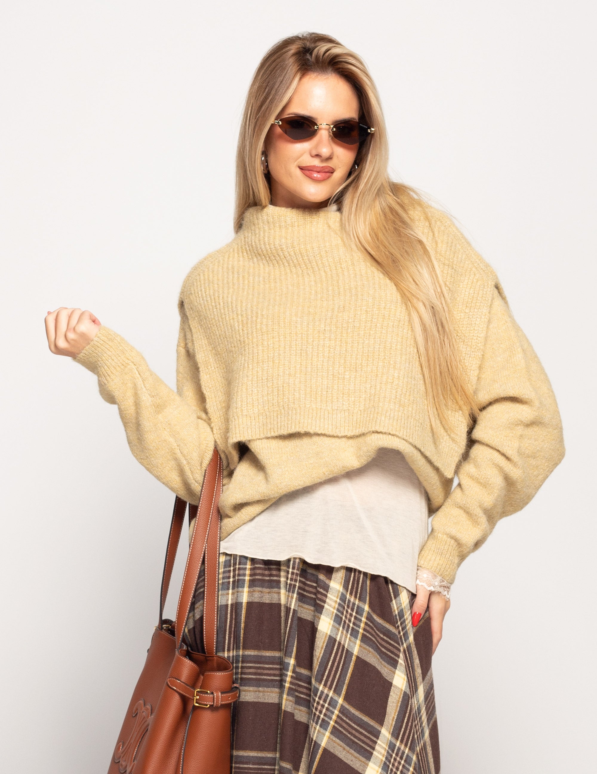 Camisola Ti.Amo De Malha Mistura De Lã Com Pull Over