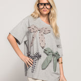 T-Shirt Ti.Amo Laços Aplicados