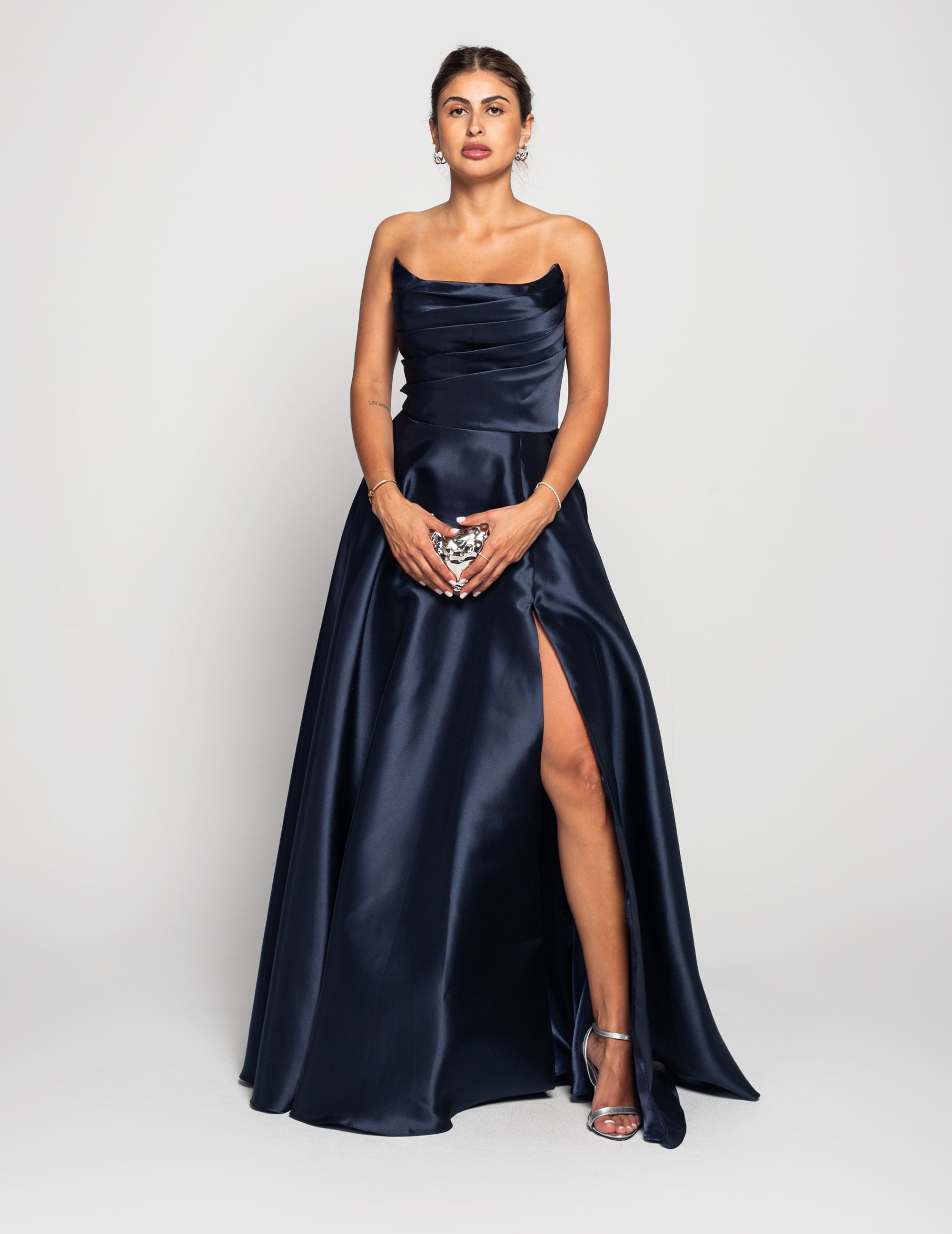 Vestido Longo Glamour Decote Drapeado