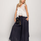 Calça Flare Aberturas Laterais