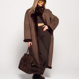 Sobretudo Ti.Amo Reversível Suede & Pêlo