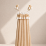 Vestido Longo Ti.Amo Faixa Com Folho E Renda Trabalhada