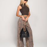 Calça Ti.Amo De Ganga Wide Leg Tiger Print
