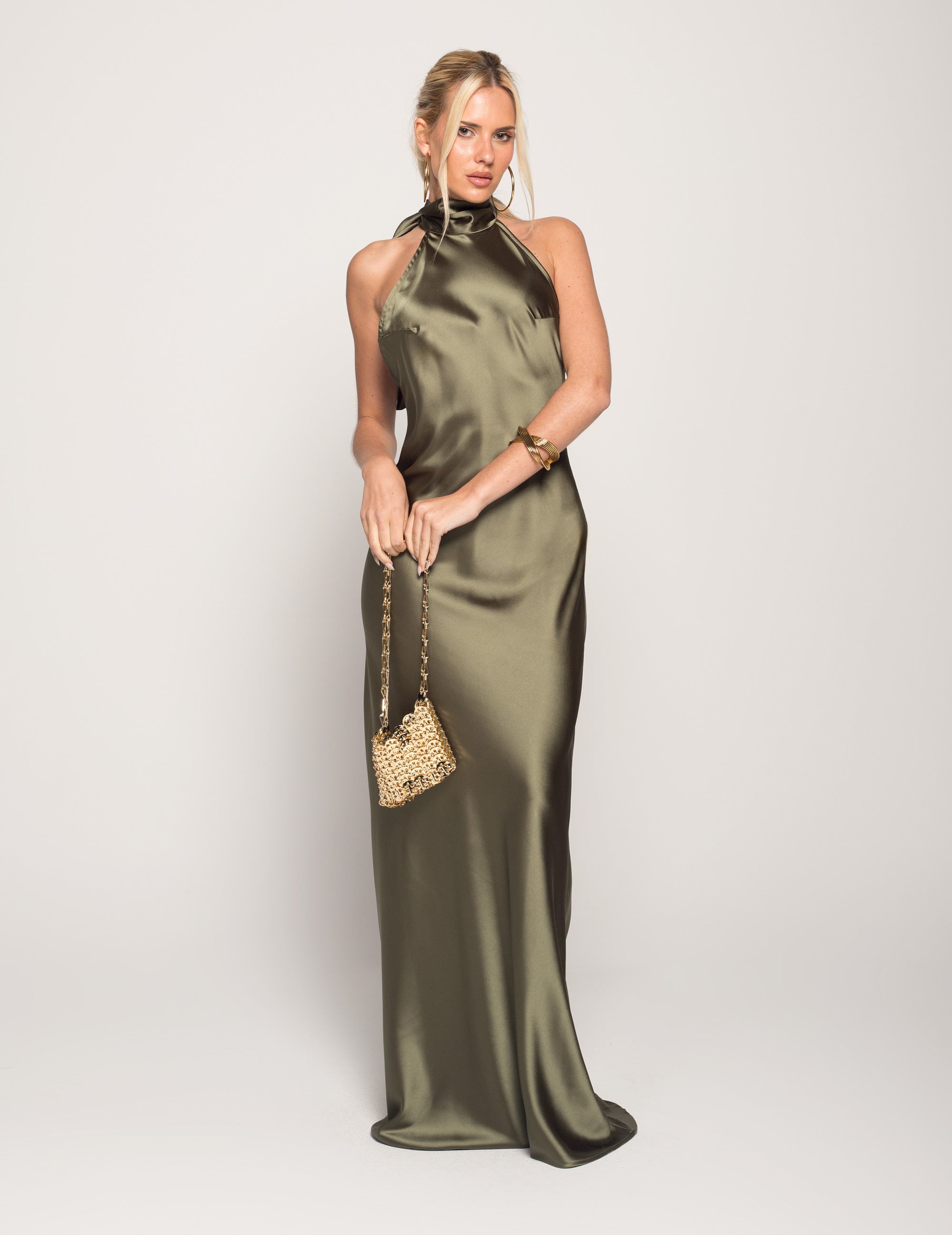 Glamour Long Halter Dress