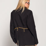 Blazer Ti.Amo Aplicações Douradas Com Ilustrações