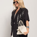 Blazer Ti.Amo Faixas Aplicadas Com Argolas