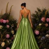 Vestido Longo Efeito Folhos Abertura Lateral