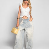 Calça Ti.Amo De Ganga Com Relevo Glitter E Recortes