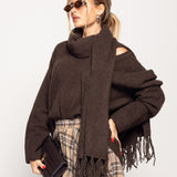 Camisola Ti.Amo De Malha Mistura De Lã Com Echarpe