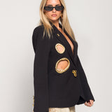 Blazer Ti.Amo Ilustrações Douradas Perfuradas