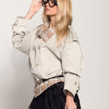 Gabardine Ti.Amo Curta Com Padrão Tartan