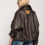 Biker Ti.Amo De Pele Sintética Com Gola Alta