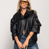 Biker Ti.Amo De Pele Sintética Com Gola Alta