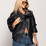 Biker Ti.Amo De Pele Sintética Com Gola Alta