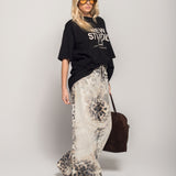 Calça Ti.Amo De Ganga Wide Leg Efeito Desgaste