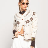 Casaco Ti.Amo Malha Mistura De Lã Flocos De Neve