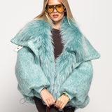 Blusão Ti.Amo Luxury  Pêlo Natural De Raposa E Penas De Pato