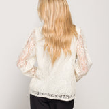 Camisa Ti.Amo Manga Curta Guipura Com Pérolas & Strass