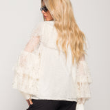 Camisa Ti.Amo Guipura Com Aplicações De Strass & Pérolas