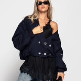 Bomber Ti.Amo Cropped Botões Irreverentes